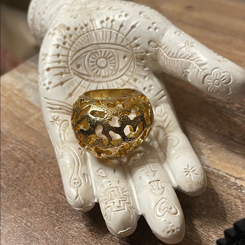 Gold Statement Ring - image 4